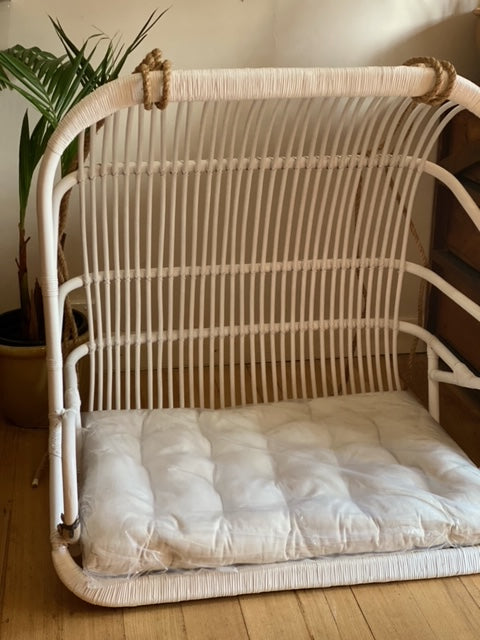 The Oceania -  Rattan Hanging Chair. Available in Single Natural, Double Natural & White.