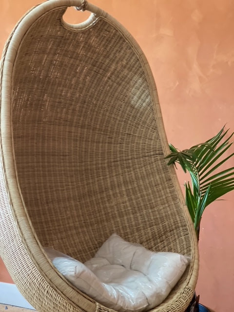 The Pod - Natural Rattan Hanging Chair.